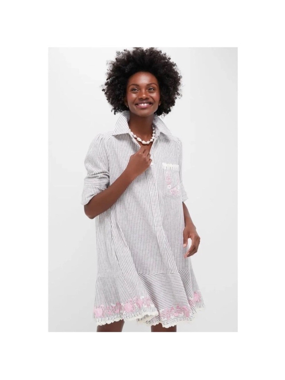 Tuckernuck Tan Striped Embroidered Sunny Mini